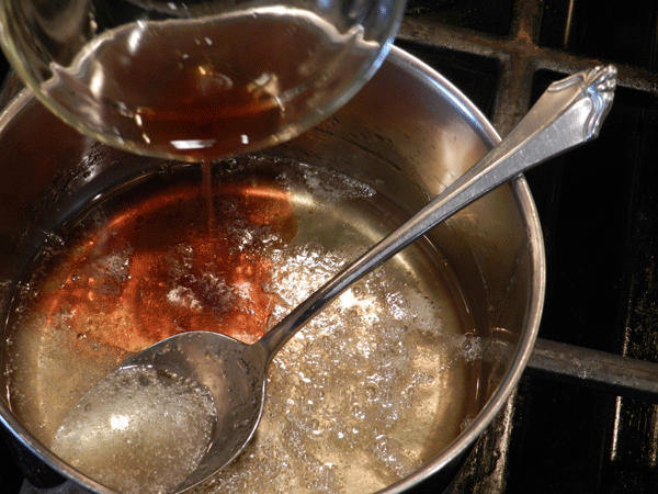 Add vanilla to the oil/sweetener mixture!
