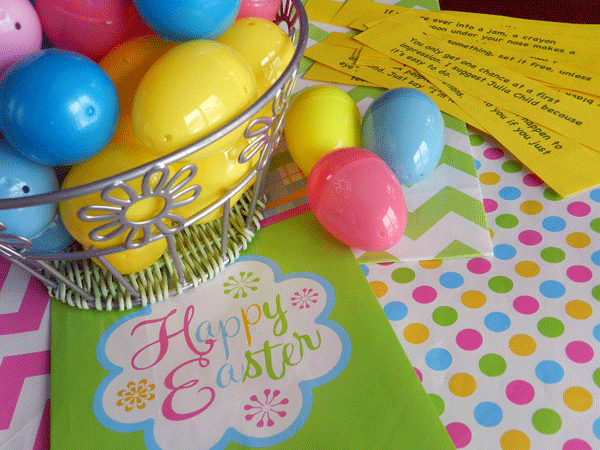 Easter eggs, bags & quotes