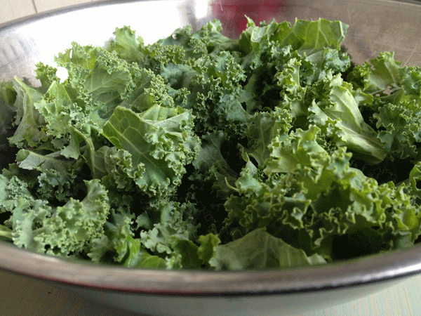 Kale leaves.
