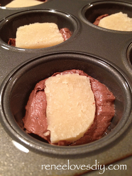 Mini-Chocolate Cakes filled with Almond Paste!
